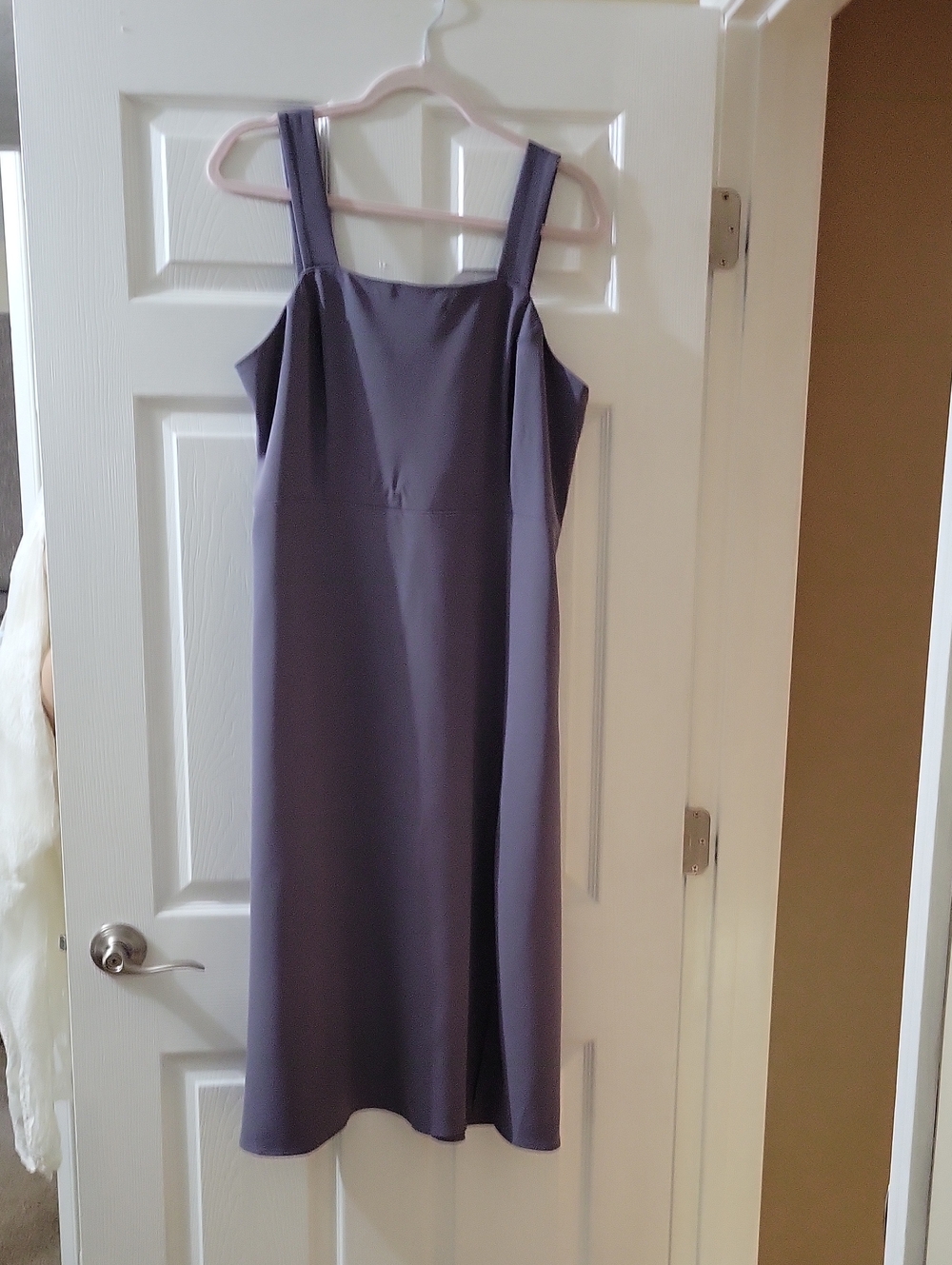 NWT LOFT Women's Sleeveless Square Neck Side Slit Midi Dress Purple Size 10 New